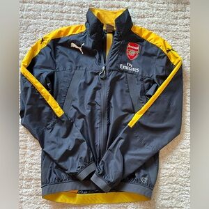 Arsenal London Jacket Puma Zip Training Gunner Yellow Gray Size M